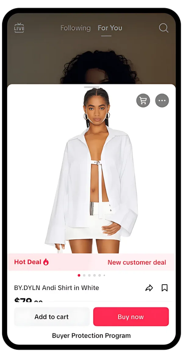 TikTok Shop on a smartphone